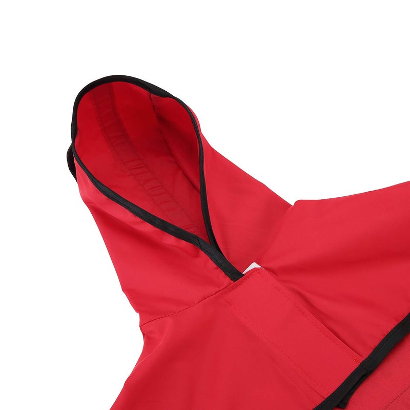HDE Dog Raincoat Jacket Reflective Adjustable Hooded Pet Poncho Rain Coat with Leash Hole for Small to X-Large Dogs Red - M - Image 4